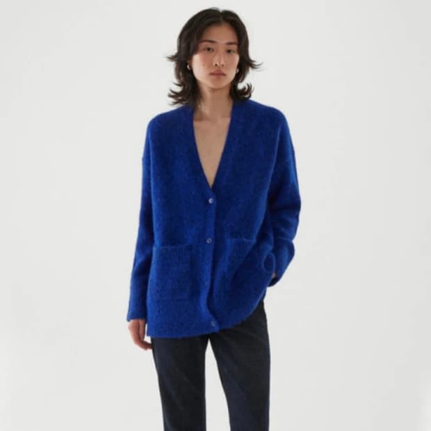 코스 알파카블렌드 가디건 L