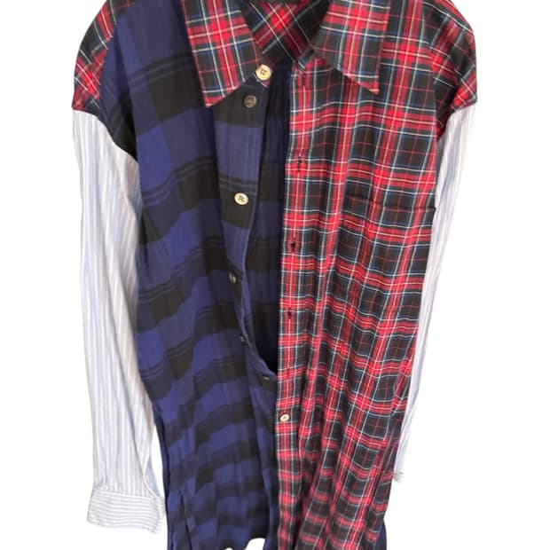 19aw yohji yamamoto 요지야마모토 롱 체크셔츠