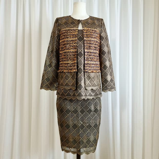 센죤 St.John 센존 금사레이스 쓰리피스 셋업 세트 (55) 새상품