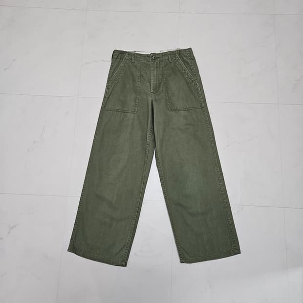 일본빈티지 Ungrid 올리브 퍼티그팬츠 S 27