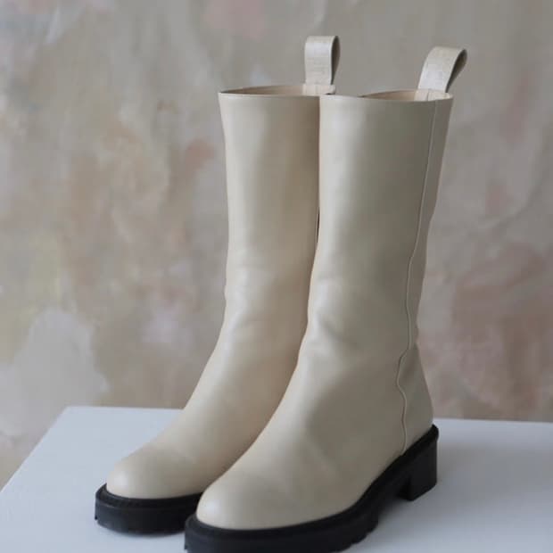 소프트서울 레더 부츠 크림