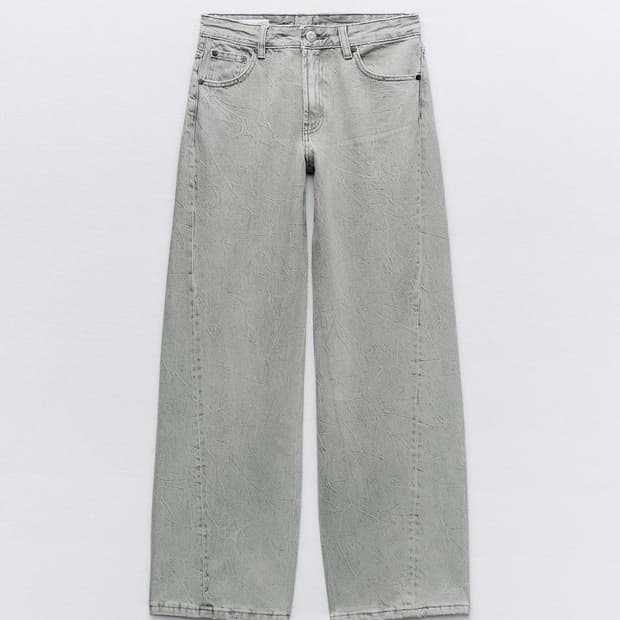 zara 자라 미드라이드 커브드 워싱 데님진