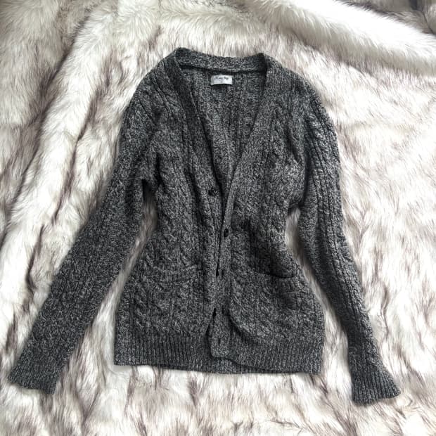 빈티지 그레이 니트 가디건
