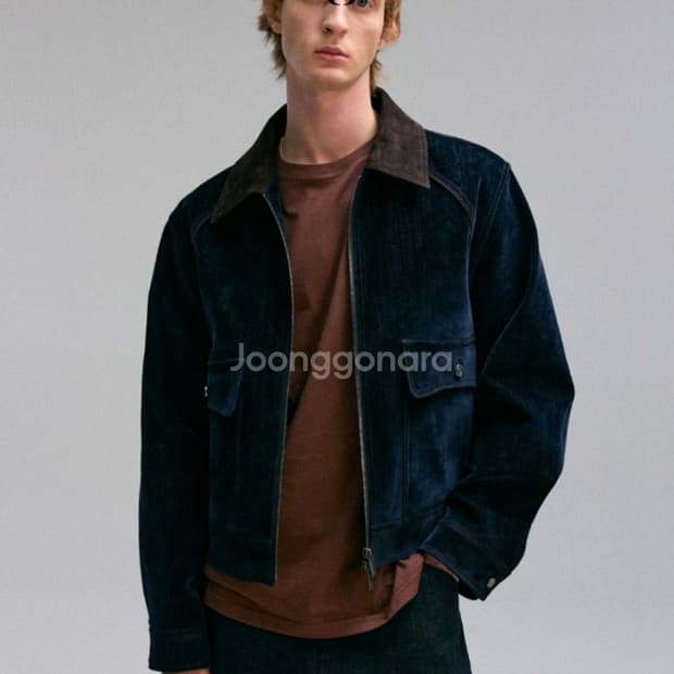 언지미크 벨벳 스웨이드 카라 자켓