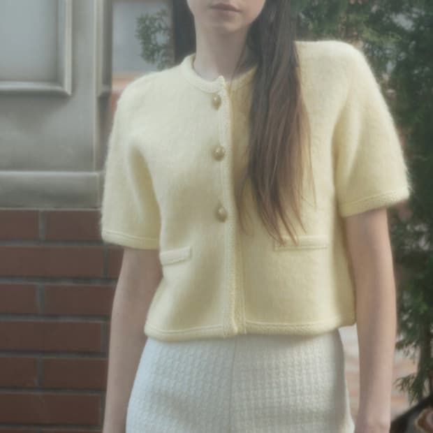 Thetis posh button alpaca cardigan 