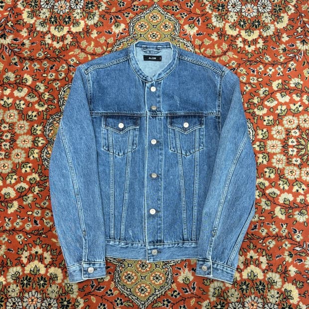 [L] ALOM 카라리스 중청 차이나 데님 자켓