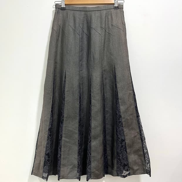 일본 빈티지 레이스 레이어드 플레어 롱스커트 