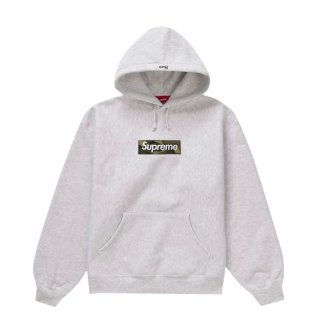 슈프림 박스로고 후드 스웨트셔츠 애쉬 그레이 - 23FW