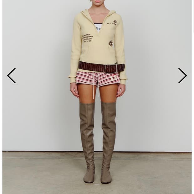 asifcalie 에즈이프캘리 와플 후디 버튼 롱 슬리브 (옐로우)