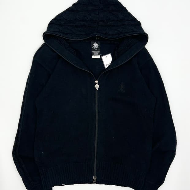 빈티지 후드 니트 집업