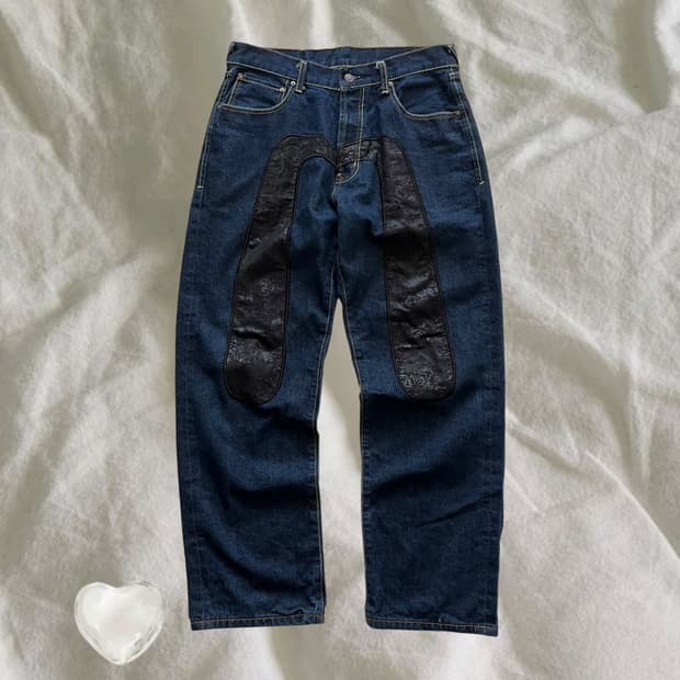 Evisu . 에비수 재팬 페이즐리 다이콕 데님팬츠