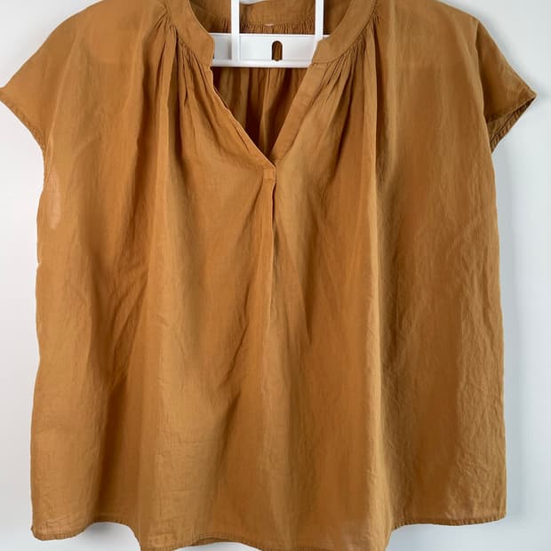 무인양품 MUJI 면100% 카멜 셔링 블라우스