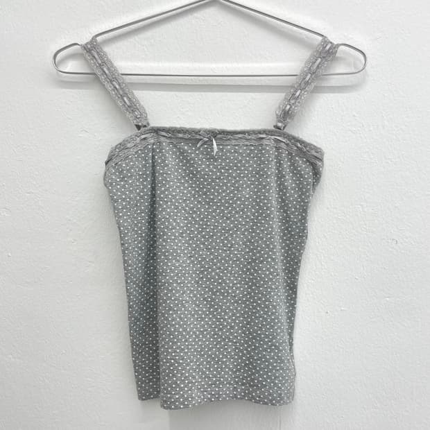 Grey dote lace sleeveless