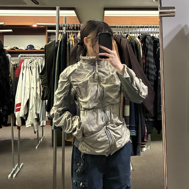 M)Cabane De Zucca 빈티지 여성 셔링 디테일 집업