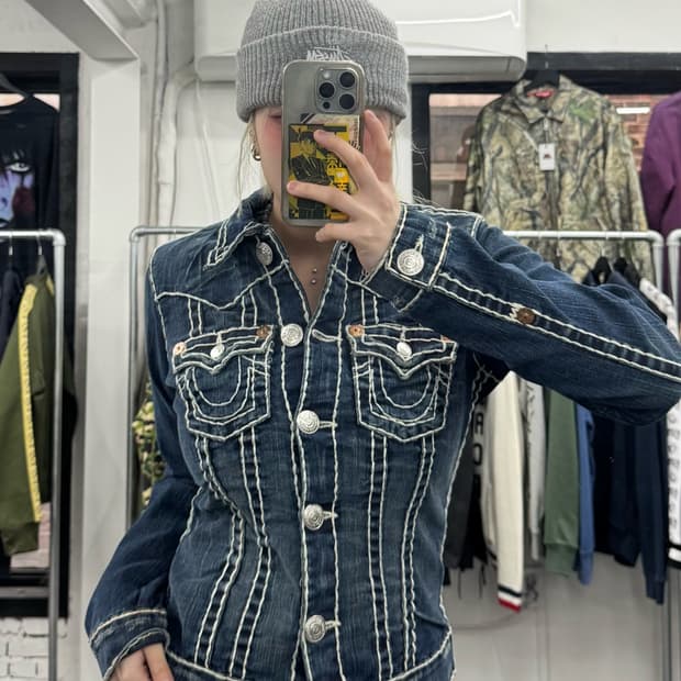 트루릴리전 스티치 데님자켓