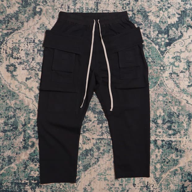 RICK OWENS 릭오웬스 카고 팬츠 블랙 태권도 (XS)