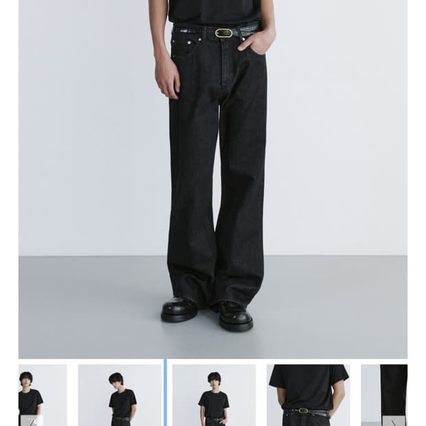 [34]BRANDED 51078 와이드 플레어 블랙진