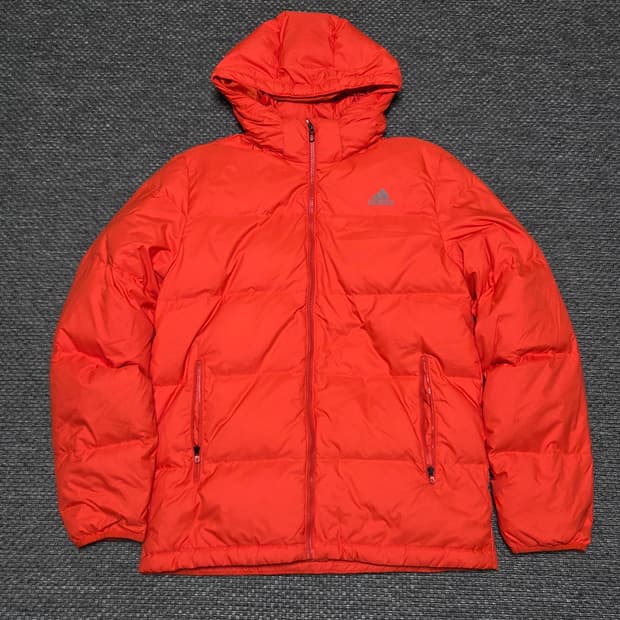 아디다스 덕다운 오렌지 패딩 점퍼