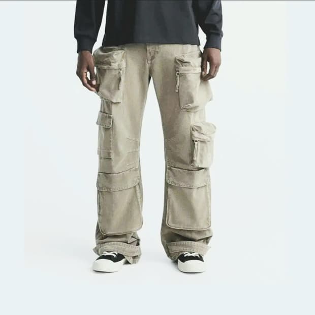 [31 32] 자라 유틸리티 멀티포켓 카고팬츠 연베이지 5575/472