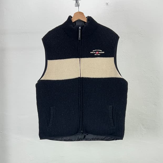폴로 진스 리버시블 니팅 패딩 베스트