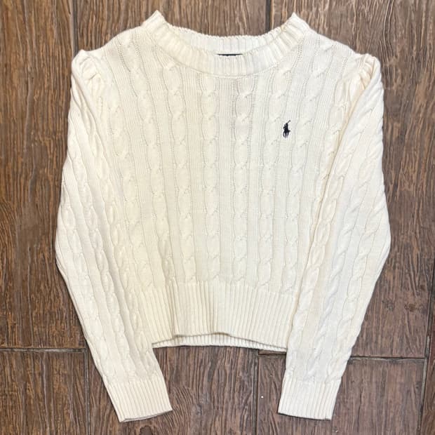 [HI] Polo 폴로 케이블 니트 화이트