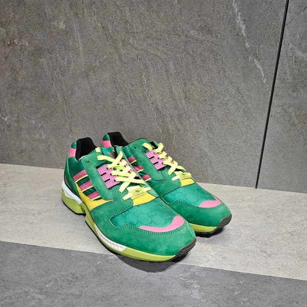 구찌 x 아디다스 ZX8000 스니커즈 그린 GG 캔버스