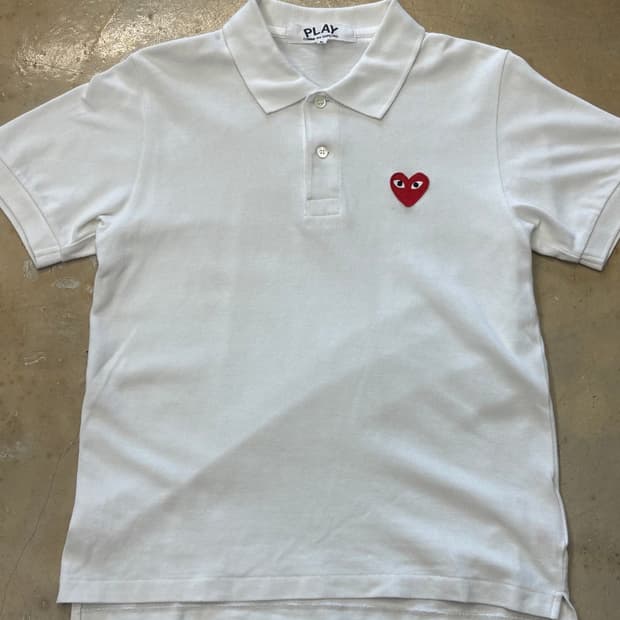 꼼데가르송 여성 레드하트 와펜 카라 short T-shirt  