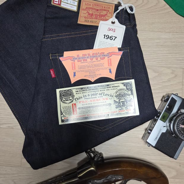 (새상품)LEVIS LVC 1967 505 데님 청바지