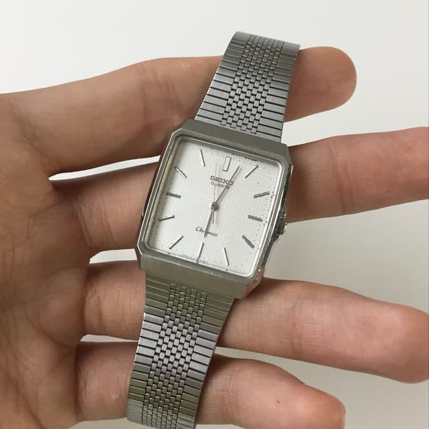 80s seiko chronos slim square quartz