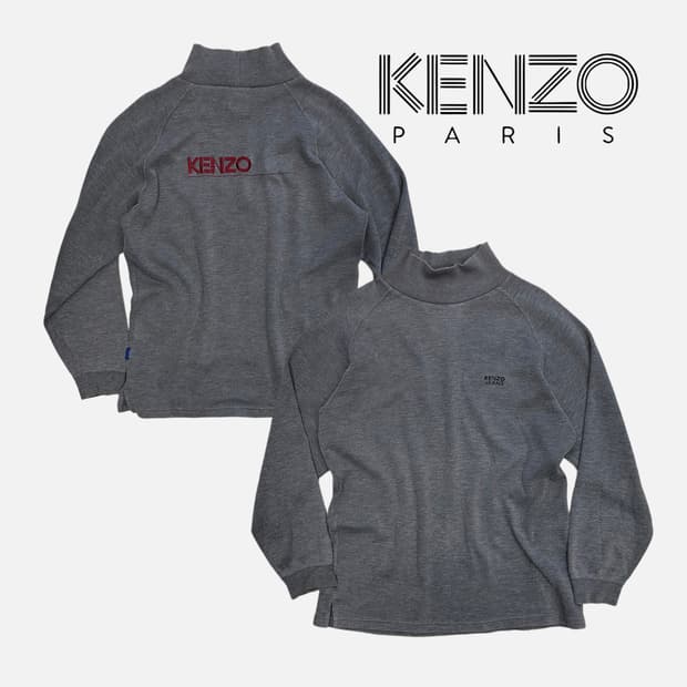 KENZO JEANS logo ribbed mockneck knit