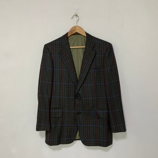 버버리 빈티지 체크무늬 울 블레이저 자켓