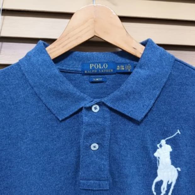 폴로 랄프로렌 보이즈 블루카라긴팔티셔츠 슬림핏 XL/TG (18-20)