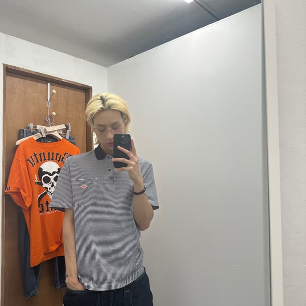 단톤 DANTON Stripe Polo Shirt