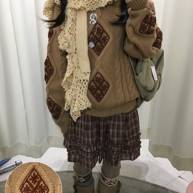 Fine natural soft flower knit