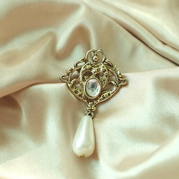 1980년대 리바이벌 무드 빈티지 카보숑 브로치