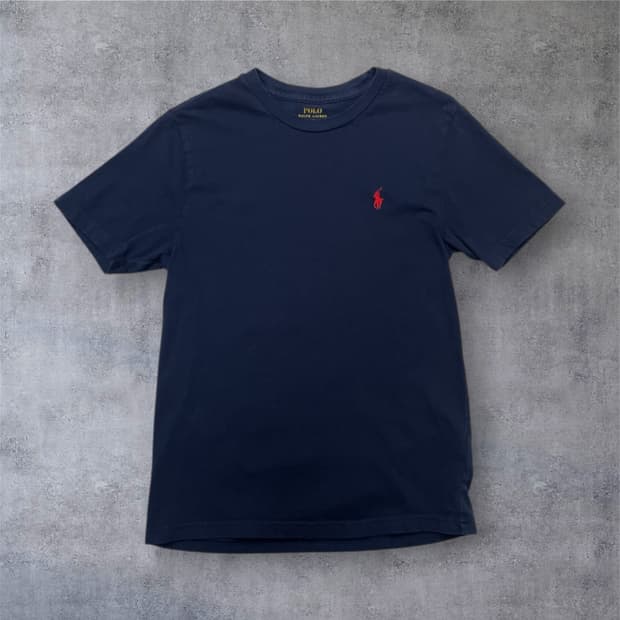 폴로 랄프로렌 네이비 자수로고 반팔 티셔츠 M(10-12)