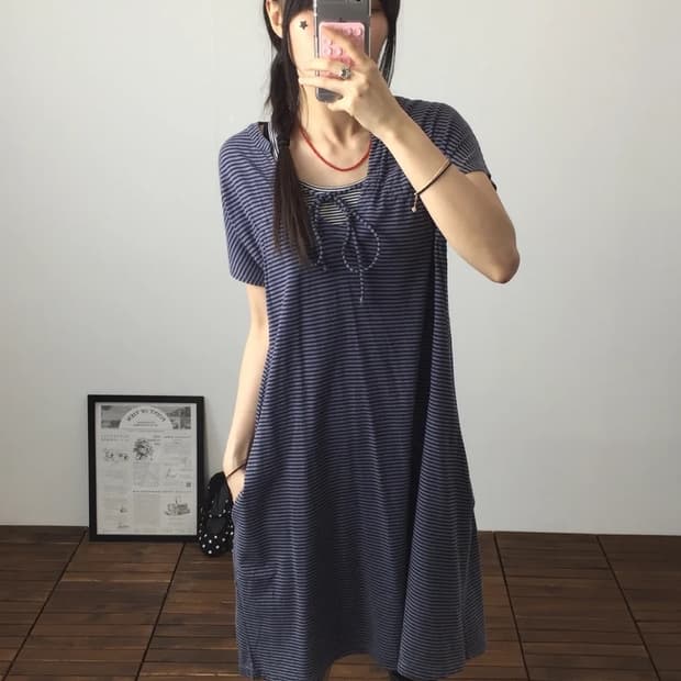 Jpn Y2k Stripe Dress