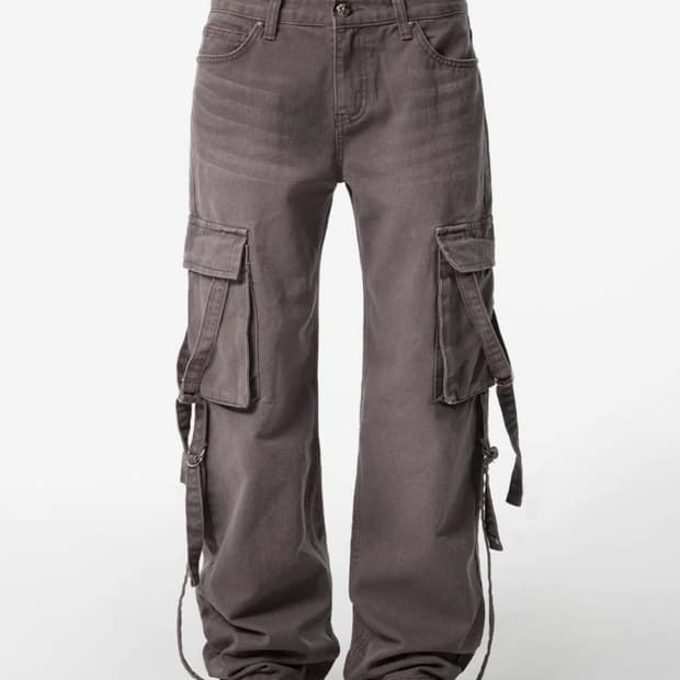 Yeel WASHING STRAP LOW-RISE DENIM PANTS