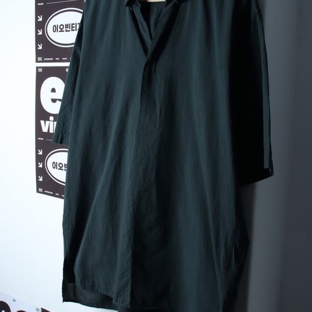 (XL-2XL) 지이크 반팔 카라 티셔츠 셔츠 남방 그린-H32347
