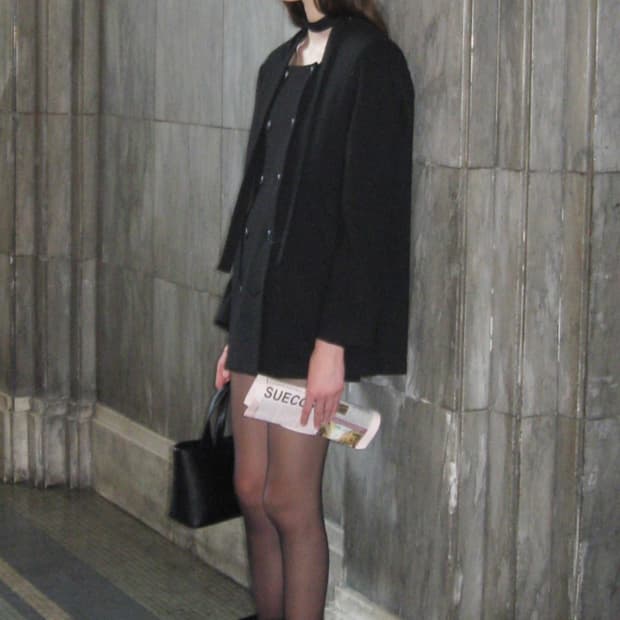 레터프롬문 토프 스카프 더블 울 자켓