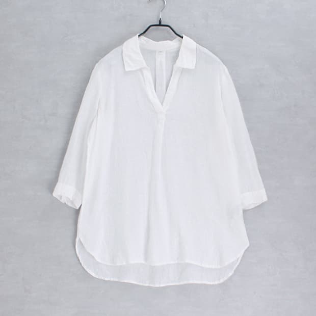 MUJI 無印良品 _ 100% linen skipper pullover
