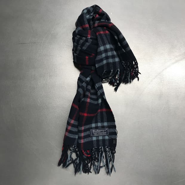 버버리 정품 캐시미어 머플러 네이비