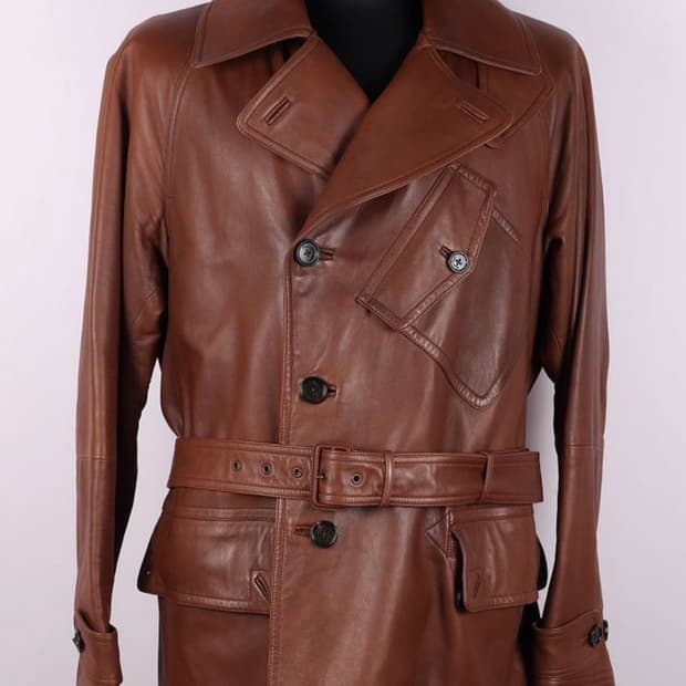 랄프 로렌 퍼플라벨 벨티드 재킷(레더-램스킨)L 사이즈-해외발송