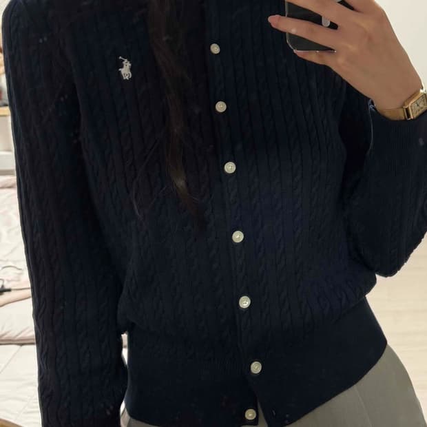 폴로 가디건 헌터네이비 L