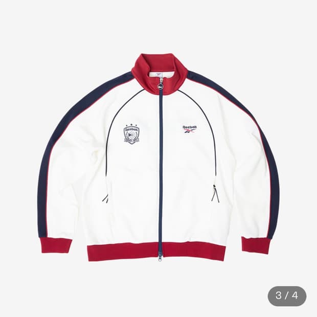 리복 저지 트랙탑 - 화이트:레드 