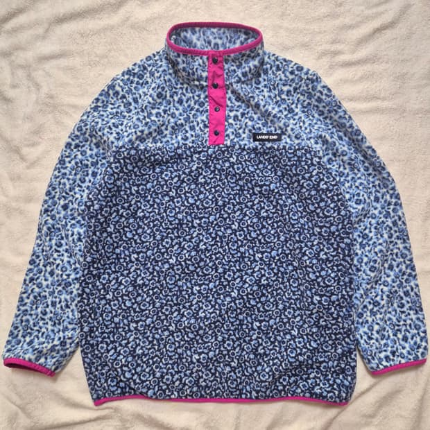 일본 LAND'S END 랜즈앤드 플리스 스냅티 풀오버 여성 L