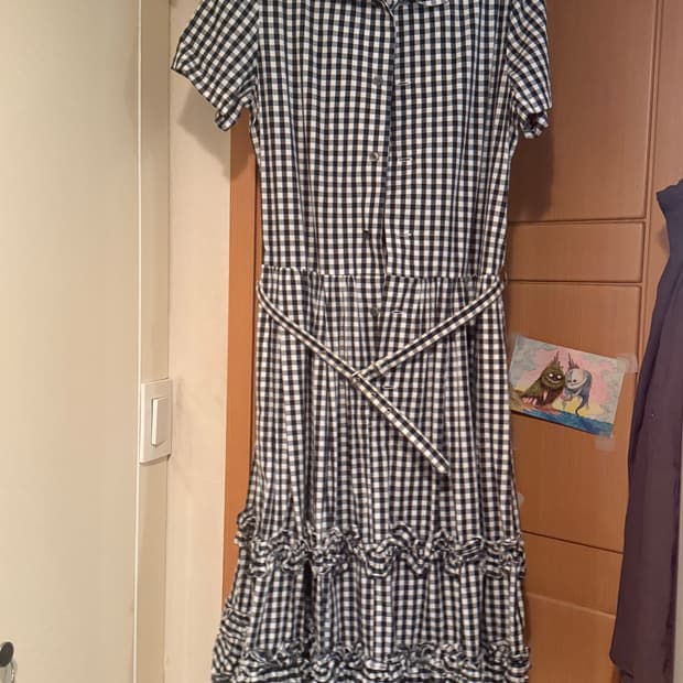 Comme des garcons girl 깅엄체크 원피스 M