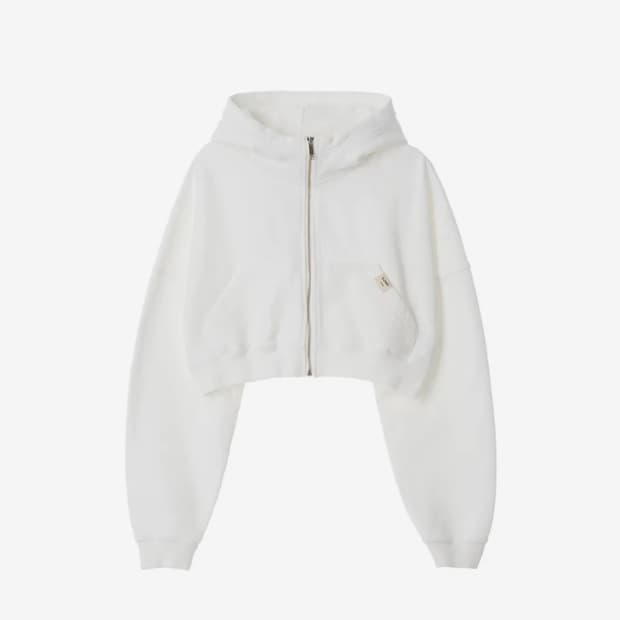 새상품) 글로니 g 워시드 후드집업 화이트