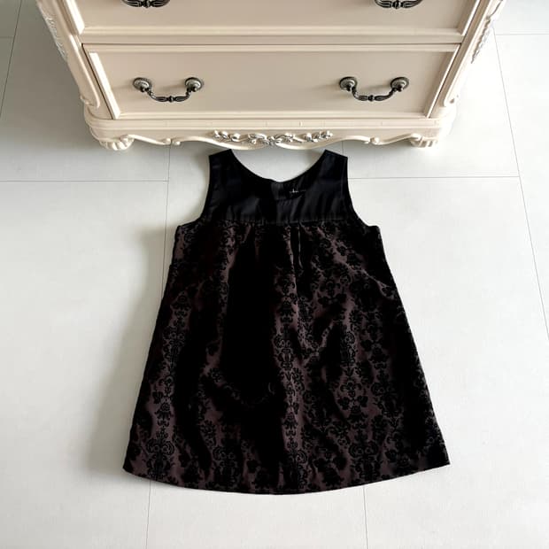 damask flare mini dress
