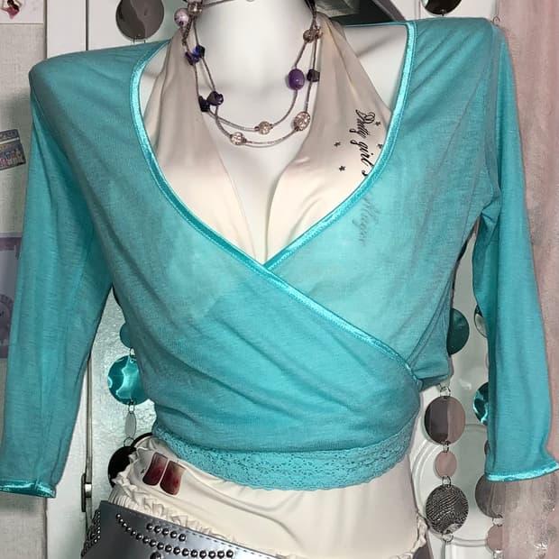 ballet blue wrap top